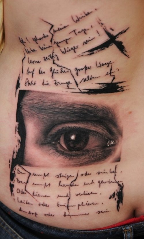 Amazing Illuminati Eye Tattoo On Side Rib